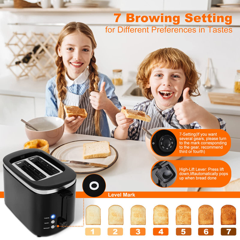 WRIWON Toaster 2 Slice Best Rated Prime Stainless Steel 2 Slice Toasters Extra Wayfair